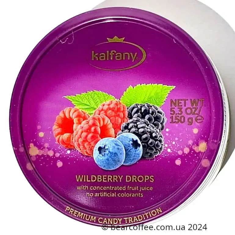 Льодяники із смаком ягід в банці Kalfany Wildberry Candies 150 грам Німеччина, фото 1