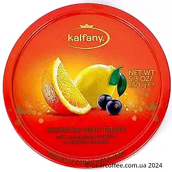 Льодяники із смаком фруктового асорті в банці Kalfany Assorted Fruit Candies 150 грам Німеччина