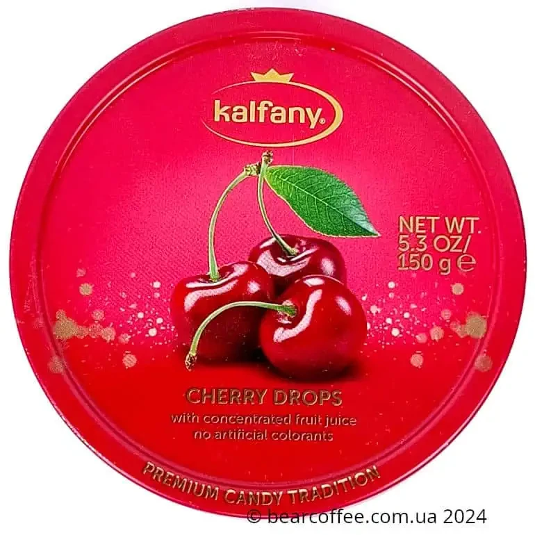 Льодяники вишневі в банці Kalfany Cherry Candies 150 грам Німеччина