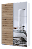 Шафа-купе двохдверна Doros G-Caiser 160х60х240 см Білий/Дуб евок/1 Дзеркало (DRS-011021), фото 2