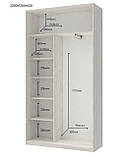 Шафа-купе двохдверна Doros Сіті Лайт 120х45х225 см Біле дерево/2 Дзеркала (DRS-011066), фото 3