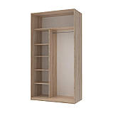 Шафа-купе двохдверна Doros Сіті Лайт 120х60х225 см Дуб сонома/1 Дзеркало (DRS-011081), фото 3