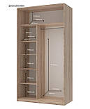 Шафа-купе двохдверна Doros Сіті Лайт 120х60х225 см Дуб сонома/2 Дзеркала (DRS-011086), фото 5