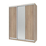 Шафа-купе трьохдверна Doros Сіті Лайт 180х60х225 см Дуб сонома/1 Дзеркало (DRS-011089), фото 2