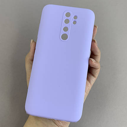 Силіконовий чохол з мікрофіброю для Xiaomi Redmi Note 8 Pro бузковий d4q, фото 1