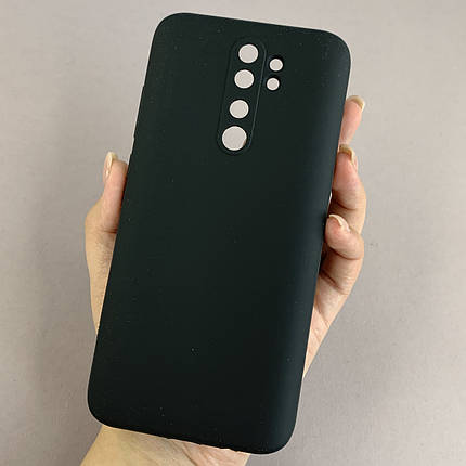 Силіконовий чохол з мікрофіброю для Xiaomi Redmi Note 8 Pro чорний d4q, фото 1