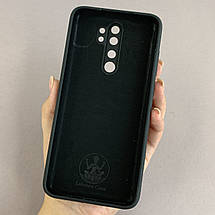 Силіконовий чохол з мікрофіброю для Xiaomi Redmi Note 8 Pro чорний d4q, фото 3