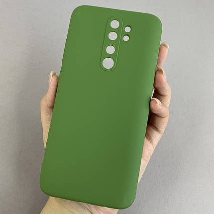 Силіконовий чохол з мікрофіброю для Xiaomi Redmi Note 8 Pro зелений d4q, фото 1