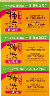 Kumano Yushi мило з таніном хурми Шибу проти неприємного запаху тіла, 3 шт по 100 г