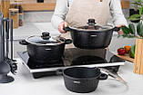 Каструля зі скляною кришкою ARDESTO Gemini Anzio, (20 см), 2.5 л, алюміній, чорний AR2420GE, фото 7
