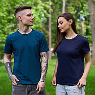 Футболка жіноча стрейчева Premium, Україна, темно-синя, 010725, фото 4