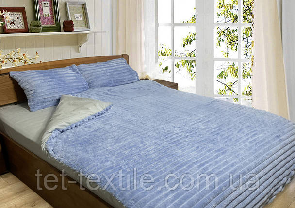 Комплект постільної білизни ТЕТ Шарпей блакитний, бязь + мікрофібра, двоспальний, фото 1