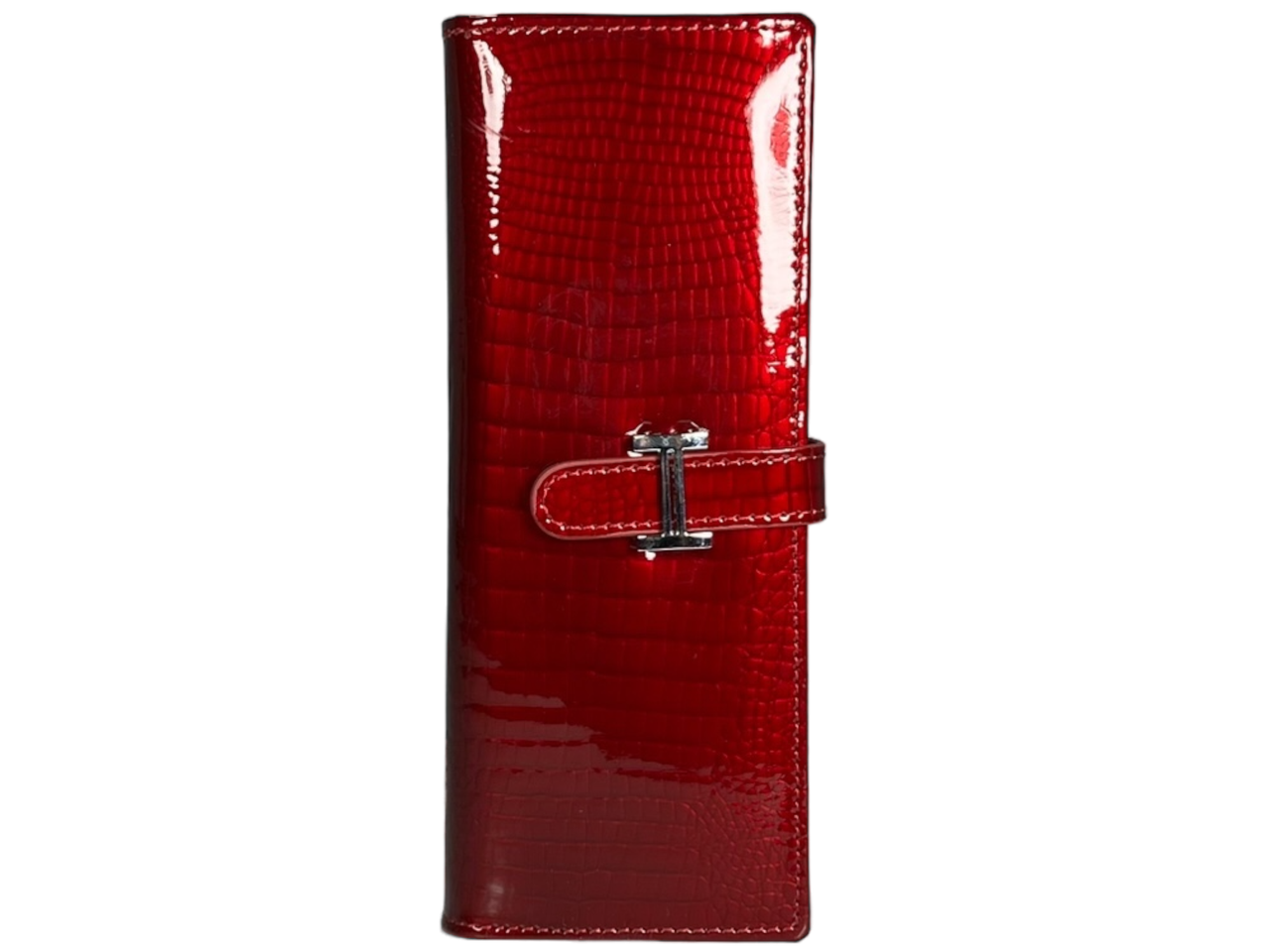 Візитниця з лакованої штучної шкіри, червона