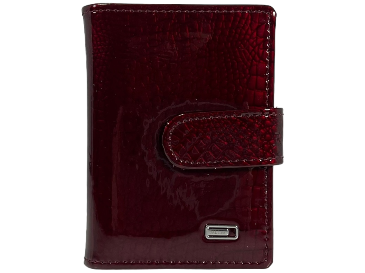 Візитниця на 30 відділень з лакованої штучної шкіри, бордова