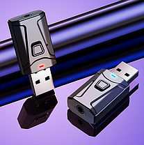 USB ЮСБ Блютуз Bluetooth 5.0 для ноутбука, ПК, телевізора - передавач і приймач, AUX адаптер, фото 4