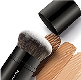 Пензель кабуки-міні у висувному металевому футлярі для пудри, рум'ян MAANGE, колір чорний, фото 3