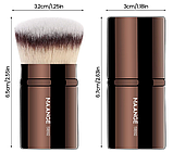 Пензель кабуки-міні у висувному металевому футлярі для пудри, рум'ян MAANGE, колір чорний, фото 4