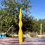 Свічка широкий виток воскова натуральна закручена 20 см, фото 3