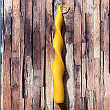 Свічка широкий виток воскова натуральна закручена 20 см, фото 2