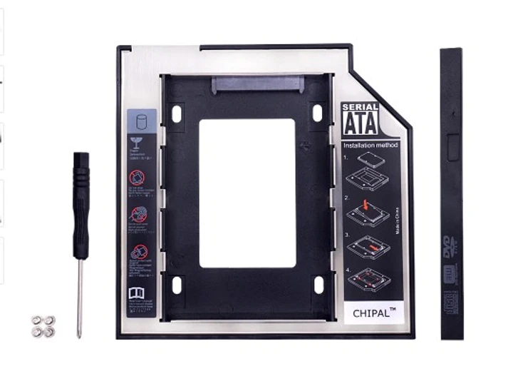 Кишеня для другого HDD/SSD замість DVD приводу (Optibay Caddy 9.5 мм) Фрейм-перехідник