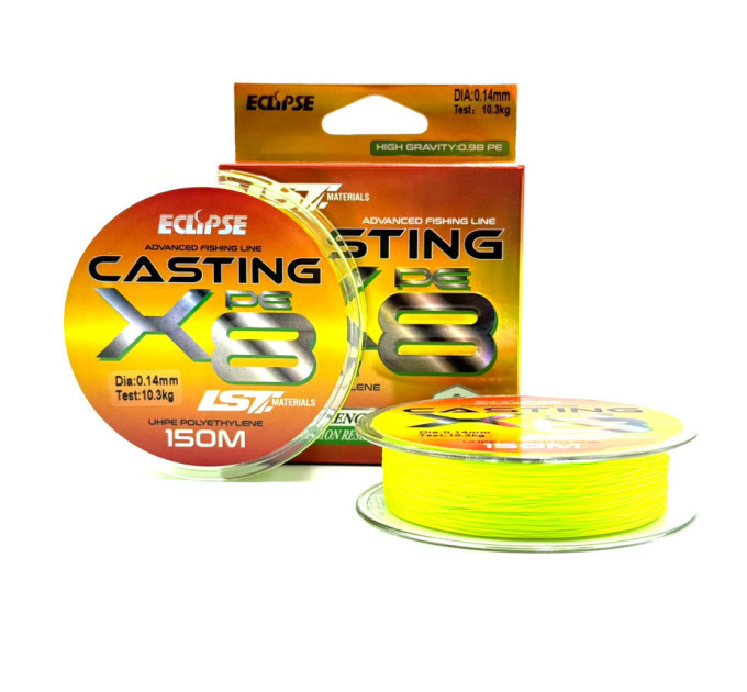 Шнур ECLIPSE X8 Casting PE Light Green 150m 0.16mm