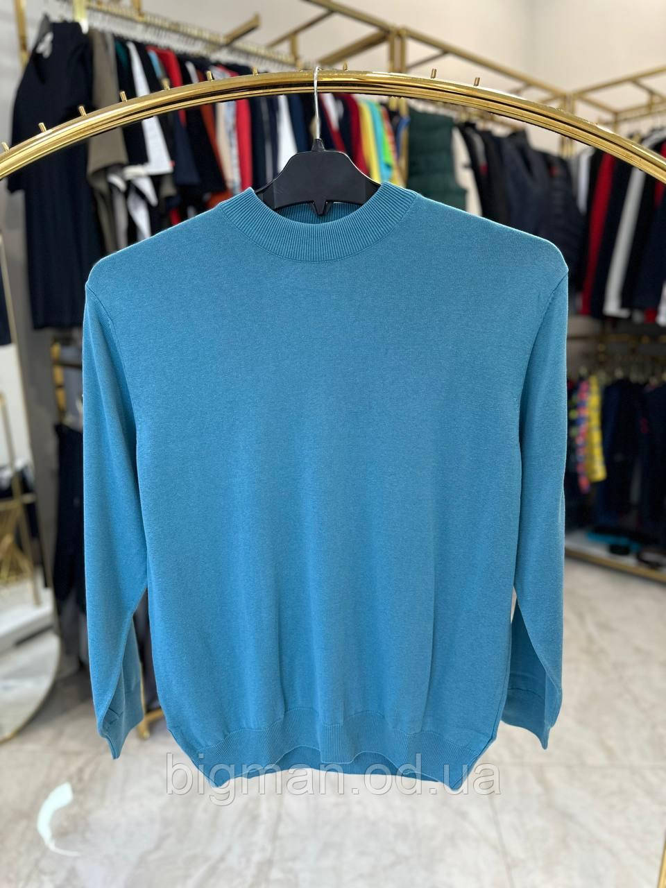 Чоловічий светр-стійка Tony Montana 3042 (батал) 3-7XL бірюза