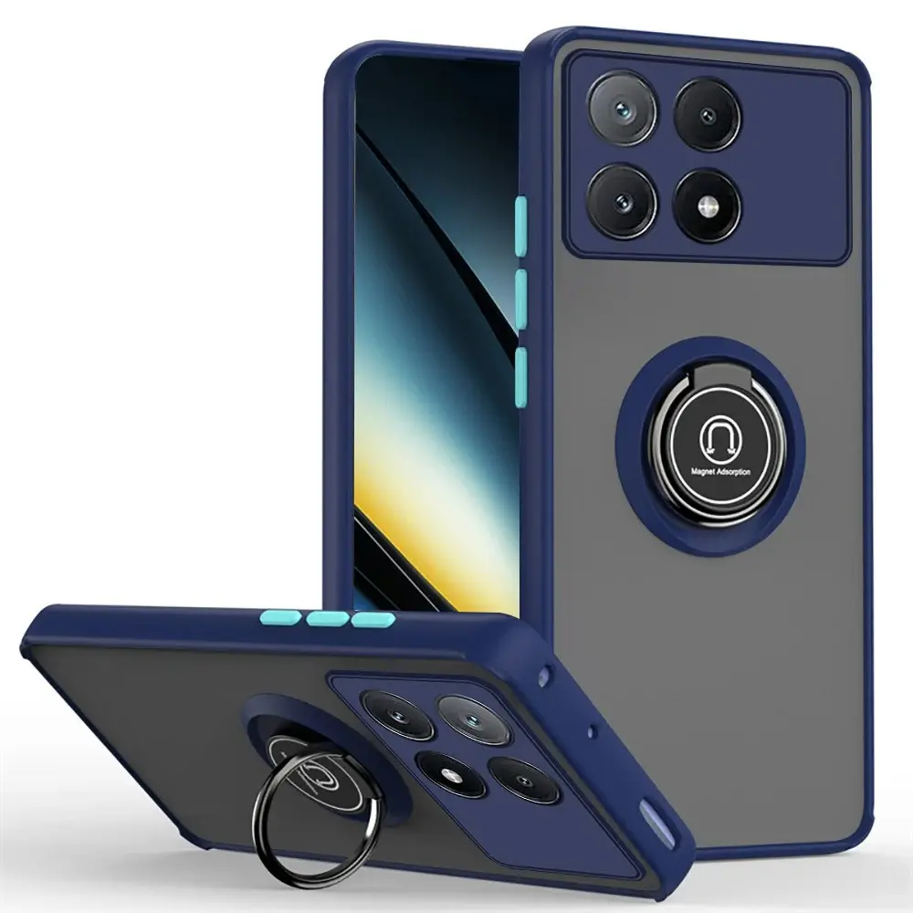 Протиударний чохол бампер GKK LikGus Magnetic Ring з підставкою для Xiaomi Poco X6 Pro 5G / K70E Blue