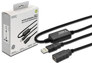 Кабель USB-A (M/F) заряджання/синхронізації DIGITUS 10м активний чорний