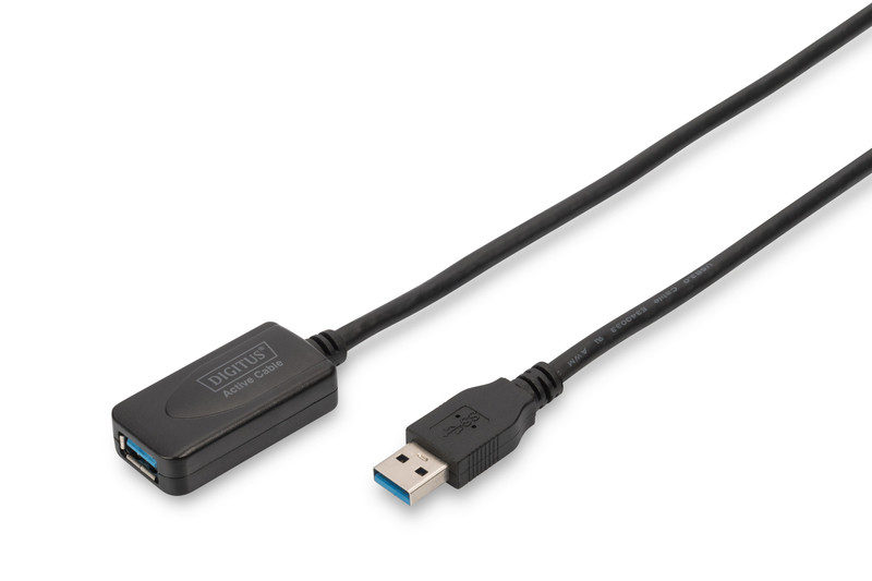 Подовжувач DIGITUS USB 3.0 Active Cable A/M-A/F 5м чорний