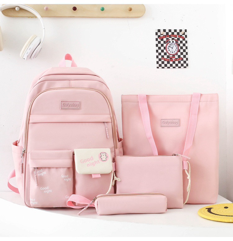 (немає кулона) Рюкзак дівчина 4в1 нейлонова тканина нові сумки для дівчаток Еко сумка міський стильний гурт, фото 1