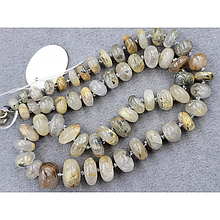 Намистини Рутиловий Кварц від 6*4 до 14*8мм