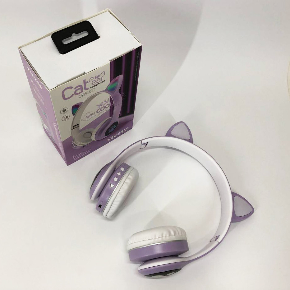 Хороші навушники з котячими вушами Cat, Навушники з вушками котика для дівчаток, Гарнітура котячі вушка TV-69, фото 1