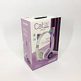 Хороші навушники з котячими вушами Cat, Навушники з вушками котика для дівчаток, Гарнітура котячі вушка TV-69, фото 6