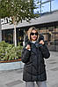 Зимова брендова чорна коротка жіноча тепла зручна куртка пуховик, фото 2