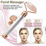 Масажер ролик електричний для особи Facial Roller Massager. Колір бежевий ML-37, фото 5