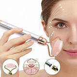 Масажер ролик електричний для особи Facial Roller Massager. Колір бежевий ML-37, фото 2