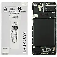 Дисплей Samsung A715 Galaxy A71 (2020) із сенсором і рамкою, чорний, Original, сервісне паковання, GH82-22152A