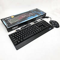 Клавіатура+мишка UKC з LED підсвічуванням від USB M-710, клавіатура ігрова з підсвічуванням та мишкою XO-16