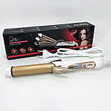 Конусна плойка для завивки та укладання, Плойка для накрутки локонів Стайлер завивки KD-64, фото 9