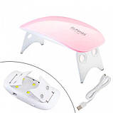 Лампа для сушіння нігтів 6W, Лампа для манікюру оригінал Світлодіодна сушарка гель лаку TE-68, фото 5