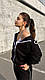 Яскравий жіночий стильний спортивний чорний костюм на осінь, турецька двонить, для спорт залу, модний, хорошої якості, легкий, бав - фото 4 - id-p2355278258