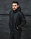 Чоловіча чорна вітровка однотонна плащівка, фото 2