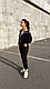 Яскравий жіночий стильний спортивний чорний костюм на осінь, турецька двонить, для спорт залу, модний, хорошої якості, легкий, бав - фото 7 - id-p2355278258