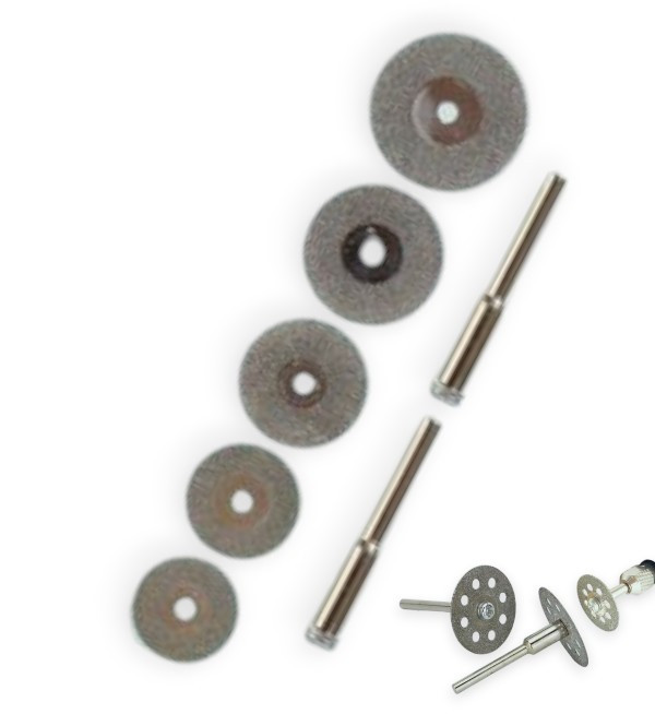 Диск алмазний (для гравера) 5 шт діаметр 16-25 мм, фото 1