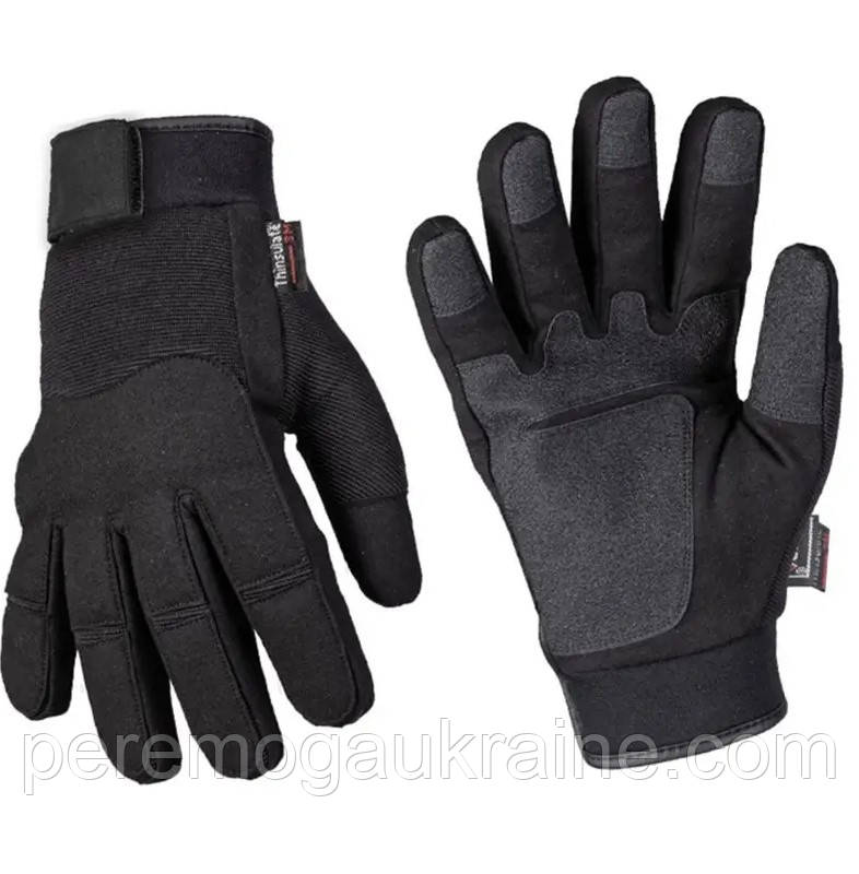 Рукавички зимові тактичні з мембраною Mil-tec 12520802 Чорні Army Gloves Winter Thinsulate розмір L