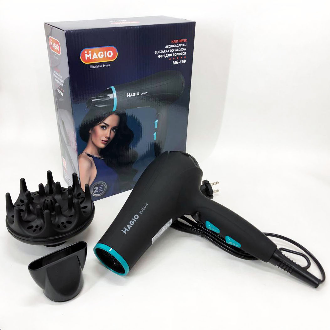 Гарний фен для будинку Magio MG-169, Зручний фен для домашнього використання потужний QR-60, фото 1
