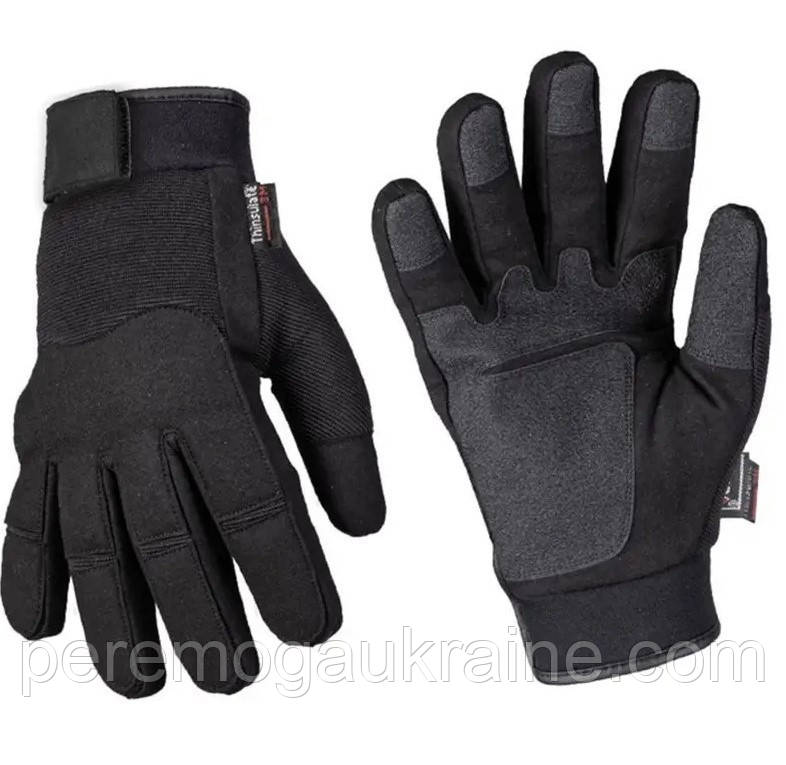 Рукавички зимові тактичні з мембраною Mil-tec 12520802 Чорні Army Gloves Winter Thinsulate розмір S