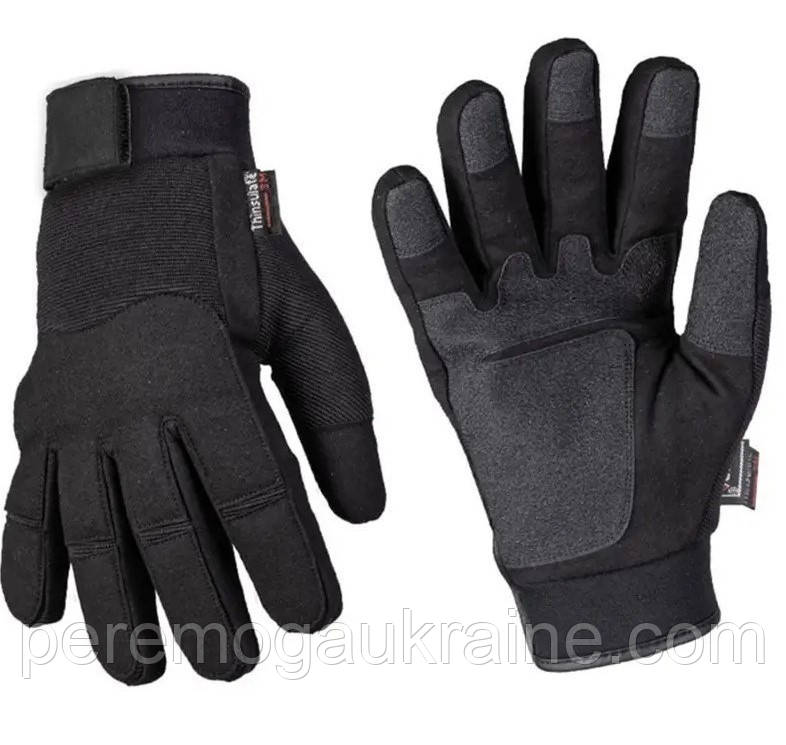 Рукавички зимові тактичні з мембраною Mil-tec 12520802 Чорні Army Gloves Winter Thinsulate розмір M