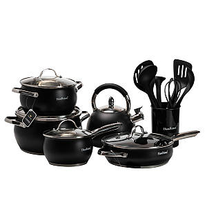 Набір кухонного посуду з нержавіючої сталі каструлі з товстим дном Haus Roland з антипригарним покриттям