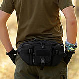 Чоловіча тактична сумка барсетка, Чорна сумка чоловіча тактична нагрудна сумка-слінг TI-44, фото 9